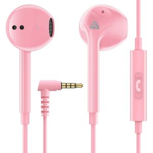 KALANKA-Zenith &Eacute;couteurs, Garantie 2 Ans, &Eacute;couteur Intra-Auriculaires Filaires, Casque avec Microphone, Compatible avec Tablettes et Ordinateurs Portables Samsung, Huawei, iPhone, MP3 Players - Rose - Neuf