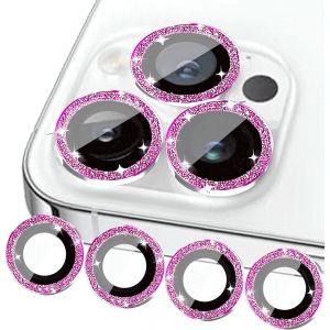 Kal-Compatible Avec Iphone 12 Pro, Mini Et Standard -Protection D'appareil Photo Bling, Verre Blindé, Coque À Paillettes 6,1/5,4"", Rose - Neuf