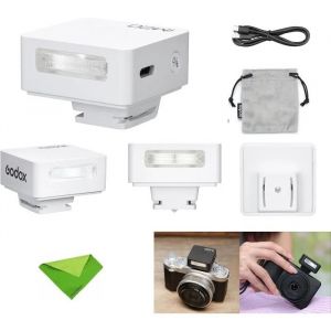 Godox iM20 Mini Flash Lithium intégré pour Canon, Sony, Nikon - 440 flashs, 3s recharge (Blanc). - Neuf