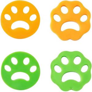 Mevronisshop-Lot De 4 &Eacute;pilateurs D'animaux Pour Machine &Agrave; Laver 2 Verts + 2 Jaunes &iquest; Forme De Cercle Et De Fleur, Attrape-Poils De Chien/Chat Efficace Pour V&ecirc;tements, S&egrave;che-Linge Et Voiture, R&eacute;utilis - Neuf