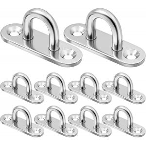 ASFASFq-10 Pièces Pontet Inox,Crochet Inox,Fixation Plafond M6,Plaque à ?il en Acier Inoxydable Avec ?illet pour Balançoire Hamac - Neuf