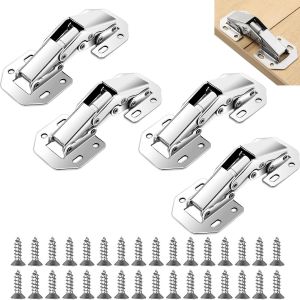 Charniere Porte Placard,Charniere Porte Cuisine,Charniere Invisible Placard 90&deg;,convient aux portes d'armoires,portes en bois,portes &agrave; lattes en bois,armoires,coffres &agrave; jouets,etc (4 pcs) - Neuf