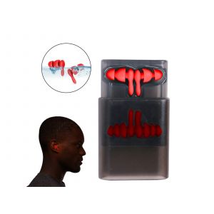 Bouchons d'oreilles en silicone antibruit pour la natation et le sommeil - Rouges - Neuf