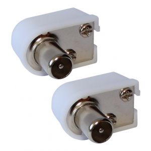 2X Connecteur prise - fiche antenne - TV coud&eacute;e - 9,5mm - IEC 169-2 t&eacute;l&eacute; coaxial - pour rallonge - C11283 - Neuf