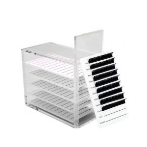 Boîte de rangement en acrylique à 5 couches pour faux cils avec cartes de rangement pour présentation de maquillage - Neuf