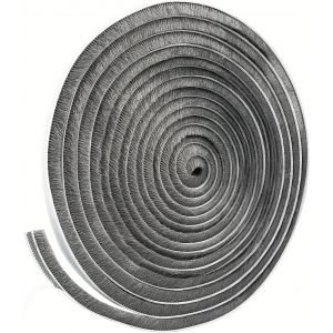 Joint Brosse pour Porte Coulissante et Fenêtre,Isolation Phonique et Thermique,Gris,10 Mètres,Base 9mm,Épaisseur 9mm,Bande d'Étanchéité Auto-Adhésive pour Portes,Fenêtres,Volets Isolants - Neuf