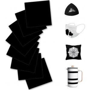 Eryi-Infusible Lot De 8 Feuilles D'encre À Transfert Infusible - Noir - Papier De Transfert Insoluble - Pour Machine De Presse Thermique - Pour Bricolage T-Shirt, Tasse, Dessous De Verre, Cuir - 30,5 - Neuf
