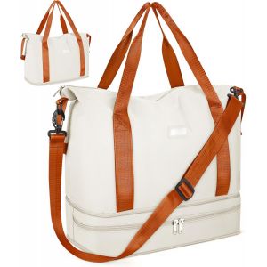 TIANYI-Sac de Voyage 36L Weekend Sac &agrave; bandouli&egrave;re, Sac de Sport S&eacute;par&eacute; Sec et Humide Sac de Course Imperm&eacute;able pour Femme Homme Sport Gym Weekender Sac Fourre-Tout Sac d'H&ocirc;pital - Neuf