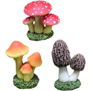 Mevronisshop-Champignons Figurines,Champignon Statues,Mini Champignon En R&eacute;sine,Statue De Champignon En R&eacute;sine De Couleur,Miniature Jardin Sculptures,Pour La D&eacute;coration Ext&eacute;rieure D&eacute;coration De La Ma - Neuf