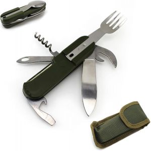 Eryi-Couteau Pliant Multifonctionnel Extérieur, Couverts Pliables, Vaisselle De Camping En Acier Inoxydable, Ensemble De Couverts Pliants, ¿Adapté Pour Les Pique-Niques Et Les Aventure - Neuf