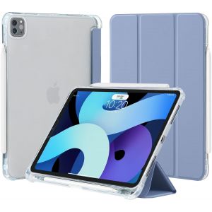 Coque Pour Ipad Pro 11 Pouces 2022/2021/2020/2018 Avec Porte-Crayon,&Eacute;tui Housse De Protection Mince Et L&eacute;ger En Tpu Souple Support La Charge De 2e Pencil,Gris Lavande - Neuf