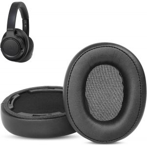 KAL-Coussinets Compatibles Avec Audio-Technica Ath Sr50Bt Casques Sans Fil Bluetooth Circum-Auriculaires Coussinets De Remplacement (Cuir Protéiné/Mousse À Mémoire) - Neuf