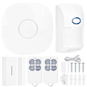Systeme d'alarme GSM anti-cambriolage domestique, capteur sans fil, telecommande avec application - Neuf