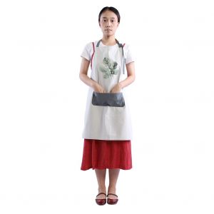 Hjlian Tablier Unisexe En Coton Avec Poche, Ideal Pour La Cuisine, Ideal Pour La Maison Ou Comme Cadeau Familial (Gris) - Neuf