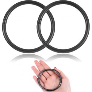 Checarzhn--No1-Lot De 2 Mousquetons Ronds - Grand Mousqueton - Petit Mousqueton - Porte-Clés - Mousquetons Ronds Pour Porte-Clés, Sacs, Bricolage (Pistolet Noir) - Neuf