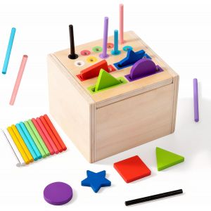 JGD-Jeux Montessori 1 2 3 Ans, Apprendre Les Couleurs Jeux Enfants,Jouet en Bois &Eacute;ducatif,Apprendre Les Couleurs Jeu Educatif 1 2 3 4 Ans,Jouets D'activit&eacute; Et De D&eacute;veloppement en Bois - Neuf
