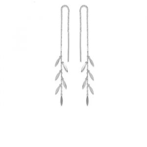 Boucles D'oreilles - Bijouxia - Feuilles De Laurier - Argent 925 - Rhodi&eacute; - 6 Cm - Neuf
