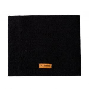 Guêtre De Cou D'hiver Pour Hommes Et Femmes, Écharpe À Boucle Circulaire De Couleur Unie, Doublure Polaire Épaisse, Écharpe En Tricot-Noir - Neuf