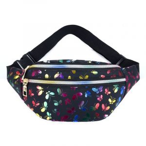 Sac banane holographique pour femme, sac banane de ville en cuir PU imperméable, sac banane réglable avec porte-clés pour filles, voyage, randonnée, camping, activités de plein air - Neuf
