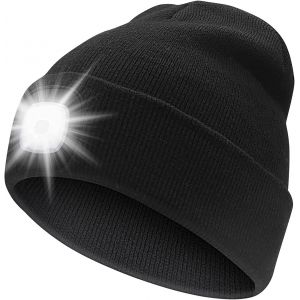 Lampe Frontale Led Beanie Hat Avec La Lumière - Stuffers Pour Hommes Cadeaux De Phare De Cap Unisexe Hiver Tricot Lumineux Des Phares Chapeaux - Neuf