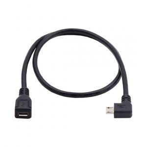 Cy C&acirc;ble D'Extension Micro Usb 2.0 M&acirc;le Vers Micro Usb 2.0 Femelle Gauche Et Droite Coud&eacute; &Agrave; 90 Degr&eacute;s Connexion Broche Compl&egrave;te 0,5 M - Neuf