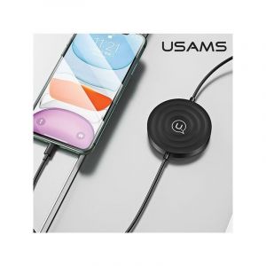 Chargeur sans fil - USAMS - CC96WH01 - Induction - 10 W - C&acirc;ble Lightning 1,5 m - Neuf