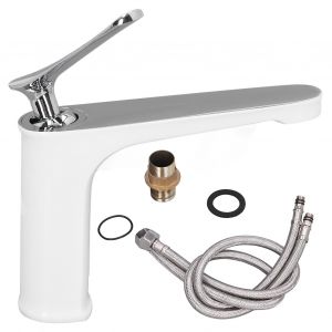 HJLIAN Robinet mitigeur de lavabo a poignee unique G1/2 avec poignee en metal, robinet de salle de bain en laiton massif durable - Neuf