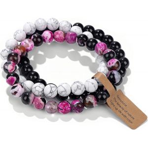 Eryi-Bracelet Pierre Naturelle Hommes Et Femmes 8mm Bracelet De Boîte À Cadeau Exquis - Neuf