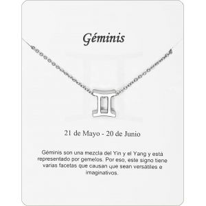 Kal-Collier Signe Du Zodiaque En Acier Inoxydable Belle Carte Signification Signe Du Zodiaque Pendentif Horoscope Pour Femme Ou Homme Cadeau Anniversaire - Neuf
