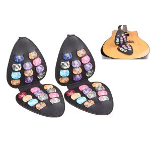 &Eacute;tui porte-m&eacute;diators avec 22 m&eacute;diators, pochette de rangement en cuir PU, lot de 2 - Neuf