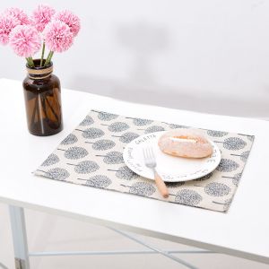 Hjlian Coussin De Table A Motif D'arbre Rustique En Coton Et Lin Lavable, Motif Floral, Gris Clair, 30 X 40 Cm - Neuf