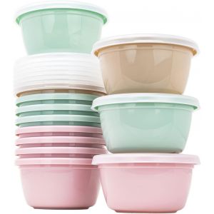 Lot De 12 Récipients En Plastique 250 Ml Récipients Alimentaires Pour Bébés Sans Bpa Boîte Convient Au Micro-Ondes Et Au Lave-Vaisselle,Congélateur,Récipients Avec Couvercle - Neuf