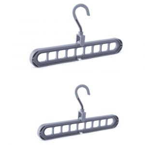 Lot de 2 cintres magiques pour garde-robe, organiseurs de placard, cintres en plastique robustes et peu encombrants, pour la maison, l'université, le dortoir, les essentiels du placard, gris - Neuf
