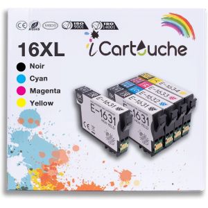 Cartouche d'encre Compatible pour Epson 16XL T1636 pour Epson Workforce WF2010W WF2510WF WF2520NF WF2530WF WF2540WF WF2630WF WF2650DWF WF2660DWF WF2750DWF WF2760DWF (2BK 1C 1M 1Y) - Neuf