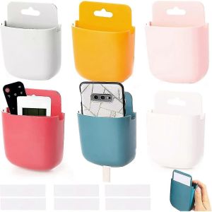 Boîte de rangement adhésive 6 pièces pour télécommande,support de téléphone mural sans dommage (6 couleurs) - Neuf