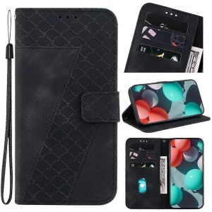 Motorola Moto G35 Cas Webblume Premium Porte-Monnaie En Cuir Magn&eacute;tique De La Carte Slots B&eacute;quille Noir - Neuf