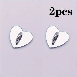 Support de breloque de t&eacute;l&eacute;phone en forme de coeur en m&eacute;tal,2 pi&egrave;ces,anneau de doigt de t&eacute;l&eacute;phone en forme de coeur d'amour,crochets de support arri&egrave;re de t&eacute;l&eacute;phone portable auto-adh&eacute;sifs-3- - Neuf