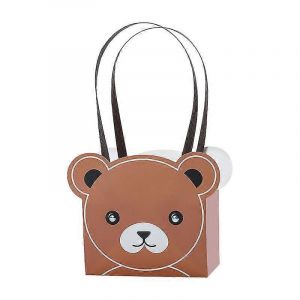 4 Sacs-Cadeaux, Fleurs Sacs, Emballage de Cadeau pour Supporter les Caricatures, en Blanc, en Carton, Sacs de Transporteur 17.7 * 10 * 14.5 Cm (Couleur Caf&eacute;) - Neuf