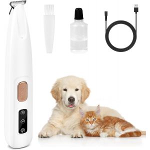 Tondeuse Pour Chien Tondeuse Pour Pattes De Chien Rasoir Pour Chiens Chat Faible Bruit Coupe De Pr&eacute;cision Des Poils Autour Des Pattes De La Face Et Des Hanches Pour Chiens Chats Et Animaux (Blanc) - Neuf