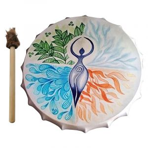 Tambour Chamanique de 10 Pouces - Fait à la Main Terre MèRe/, GuéRison par le Son - Neuf