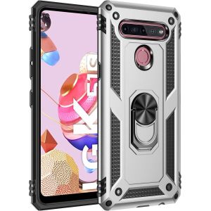Kal-Coque Pour Lg K51s + 9d Verre Trempé, Silicone Souple Et Pc Dur Coque [Slim Armor] Protection Résistante, Anti-Choc, Anti-Rayure, Etui Housse Avec Support Kickstand - Neuf