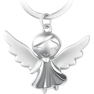 Kal-® Porte-Clés Ange Gardien Kate - Porte-Bonheur Avec Robe Brillante En Or, Or Rose Ou Argent - Neuf