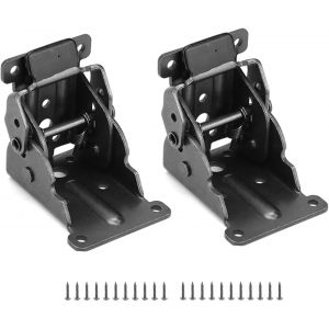 2 Pcs Charni&egrave;res Pliable Invisible pour Pieds de Table Lit 20 Vis Incluses - Noir - Neuf
