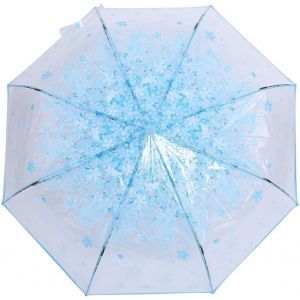 Parapluie Transparent Avec Fleurs, Petits Parapluies Pour Enfants Parapluie De Pluie Pour Petites Filles Dames Avec Motif Fleurs Parapluie De Voyage Transparent Coupe-Vent (Rose) - Neuf