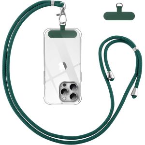 Senior-Cordon Telephone Portable, Tour De Cou Téléphone Universelle Avec Patch, Réglable Amovible En Nylon Collier Lanière Corde En Bandoulière Compatibles Avec Plupart Des Smartphones Case, Vert[L2035] - Neuf