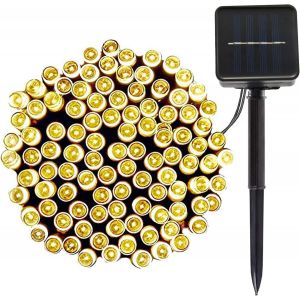 KAL-20M 200Led Guirlandes Lumineuses Solaires Exterieure Étanche 8 Modes Blanc Chaud Lumière Guirlande Pour Jardin Terrasse Balcon Fenêtre Clôture Arbre Mariage Fairy Lights Lumineuse Décoration - Neuf