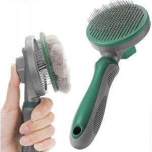 Brosse Pour Chien Brosse Pour Chat,Brosse Pour Chien Autonettoyante Pour Le Toilettage,Peigne Pour Chien Et Chat Avec Poignée Pour Poils Courts/Longs,Brosse Pour Animaux De Compagnie Avec Bouton Auton - Neuf