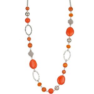 Tianyi-Collier Long De Perles En Argent - Collier Boheme Long Avec Perles De Cristal Et De Pierre Bijoux Fantaisie - Belle Idée De Cadeau De Fête Des Mères - Neuf