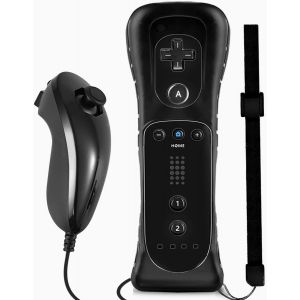 Wii Manette Wii Remote Controller Et Nunchuck Joystick Wii T&eacute;l&eacute;commande De Remplacement Pour Wii Avec &Eacute;tui En Silicone Et Dra[J200] - Neuf