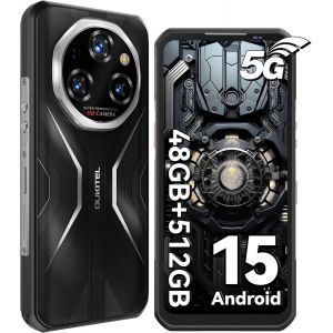 OUKITEL WP55 Pro 5G Incassable Android 15, 48 Go + 512 Go / 2 To, 11000mAh Smartphone Incassable 120Hz 6.6" FHD+ 108MP, NFC/5G Dual SIM - Noir - Neuf